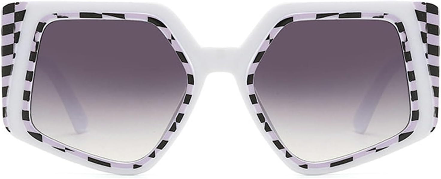 

Солнцезащитные очки Willochra Luxury Irregular Polygon Square для женщин, винтажные солнцезащитные очки с градиентным переходом, черные очки с леопардовым принтом F27, White