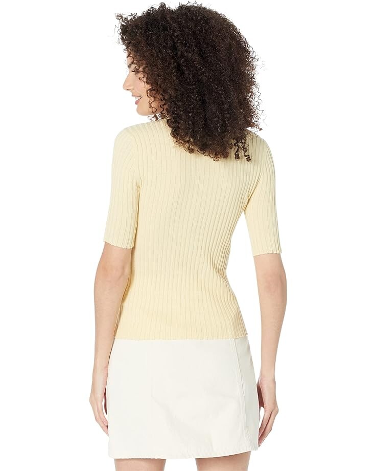 

Топ 7 For All Mankind Short Sleeve Rib Crew Neck Top, цвет Light Lemon