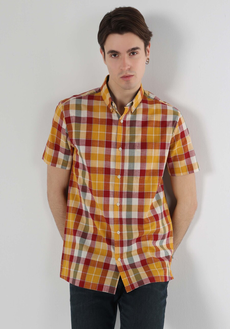 

Рубашка на пуговицах классического кроя Colin's, оранжевый