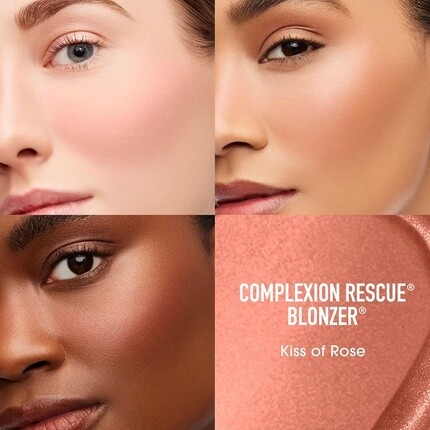 bareMinerals Complexion Rescue Liquid Blonzer Румяна-бронзатор Гибридное сияние на солнце Создаваемый гель-крем для лица и щек Веганский поцелуй розы 0,5 унции — фото 2