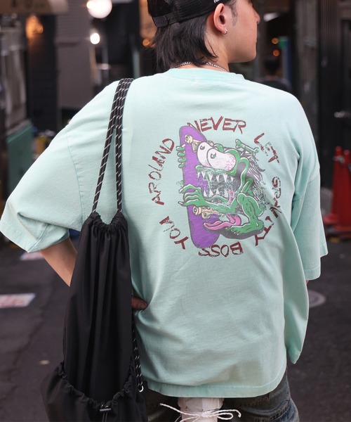 

Футболка с коротким рукавом, винтажная, жесткий крой-бокс AIRWALK, зеленый