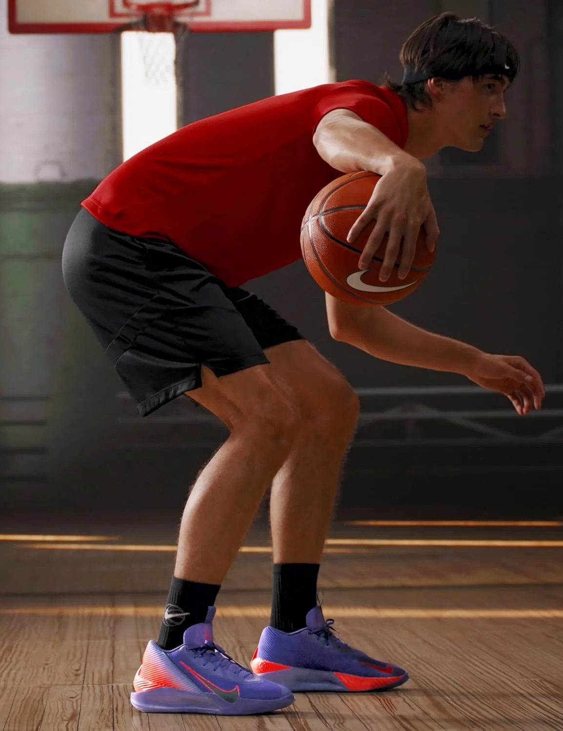 Кроссовки Nike GT Jump Academy на шнуровке, унисекс, для взрослых, Wild Grape Bright Crimson Ink Black — фото 2