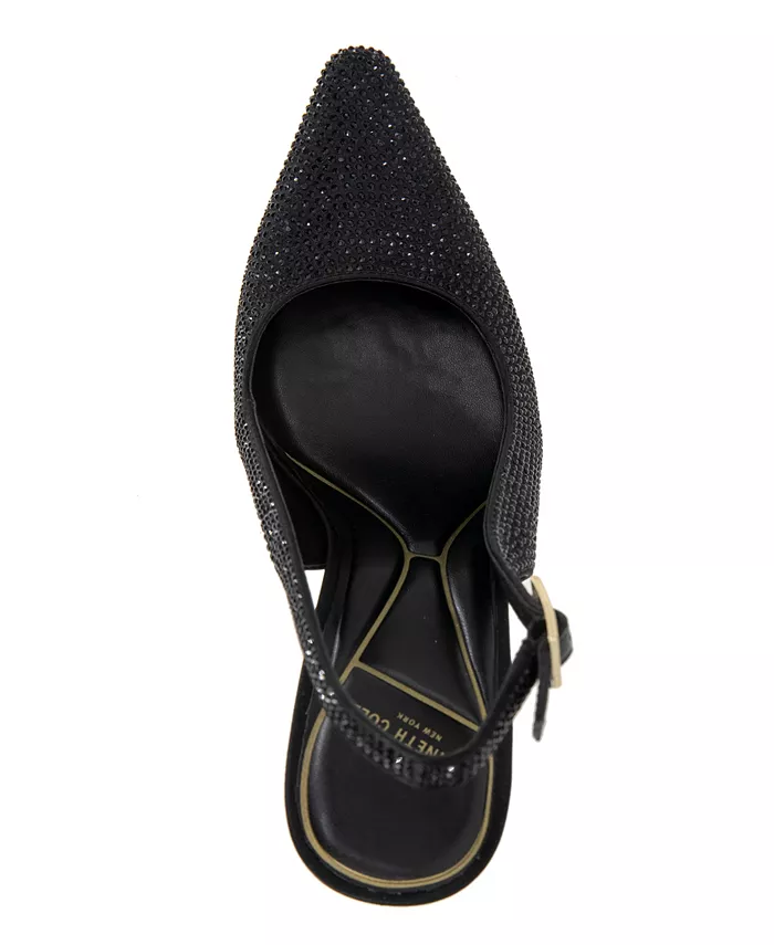Женские кристальные босоножки Quinnly на шлейках Kenneth Cole New York, черный — фото 4