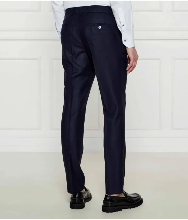 Шерстяные брюки c-genius-243 Slim fit Boss, синий — фото 4