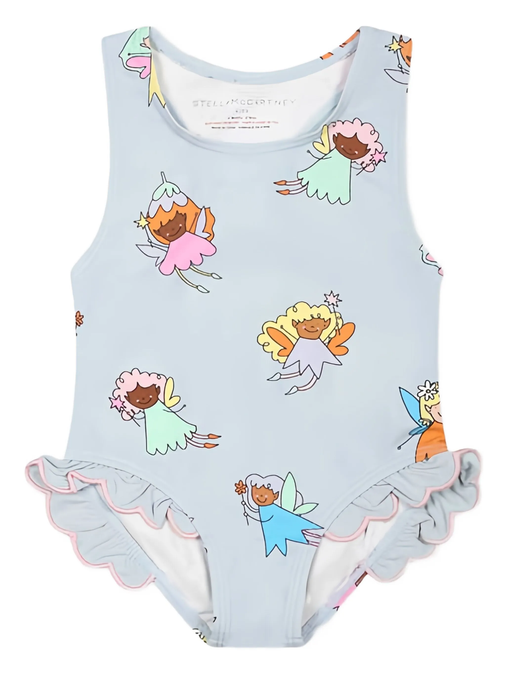 

Купальник с оборками и принтом Stella Mccartney Kids, синий