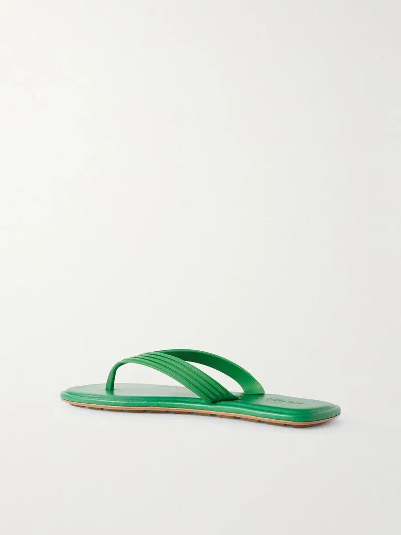 Резиновые сланцы Sampieri Flat Thong BOTTEGA VENETA, бирюзовый — фото 3