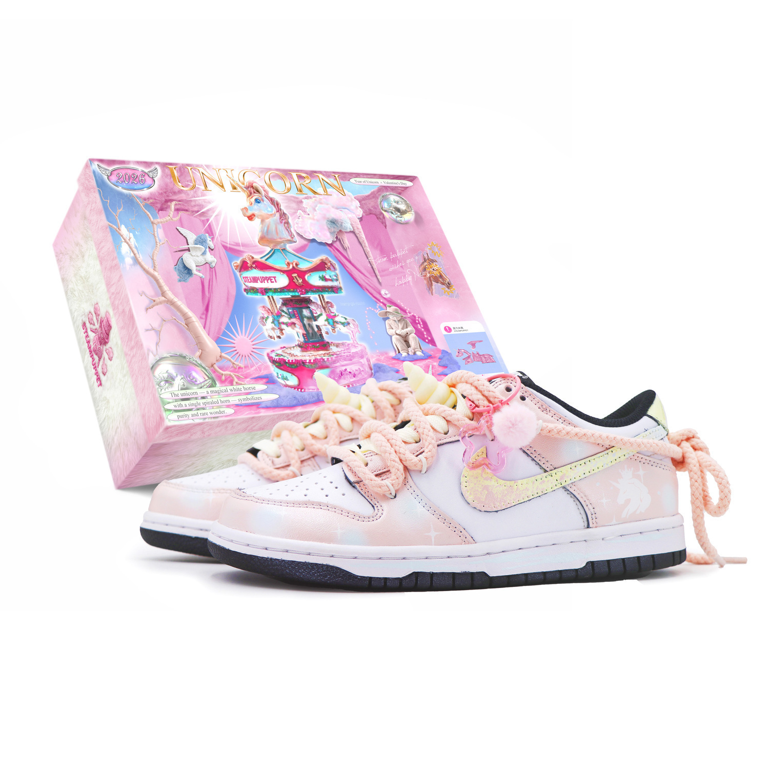 

Nike Детские низкие скейтбордистские кроссовки Dunk, розовые, желтые, синие