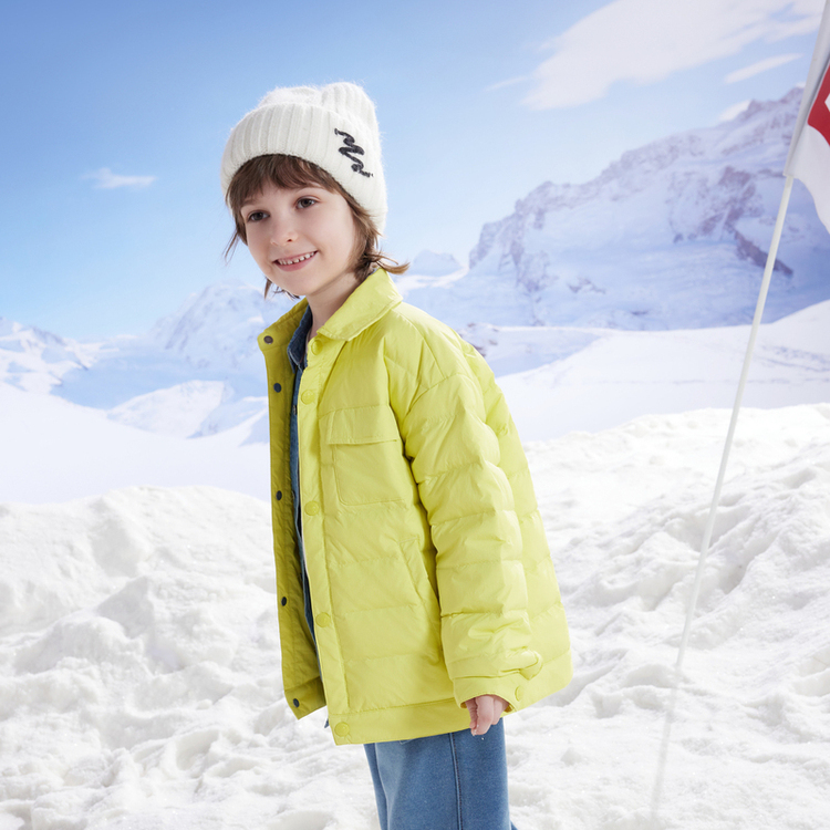 Levis Куртка пуховая Levi’s желтый сливовый цвет для детей 3-7 лет — фото 4