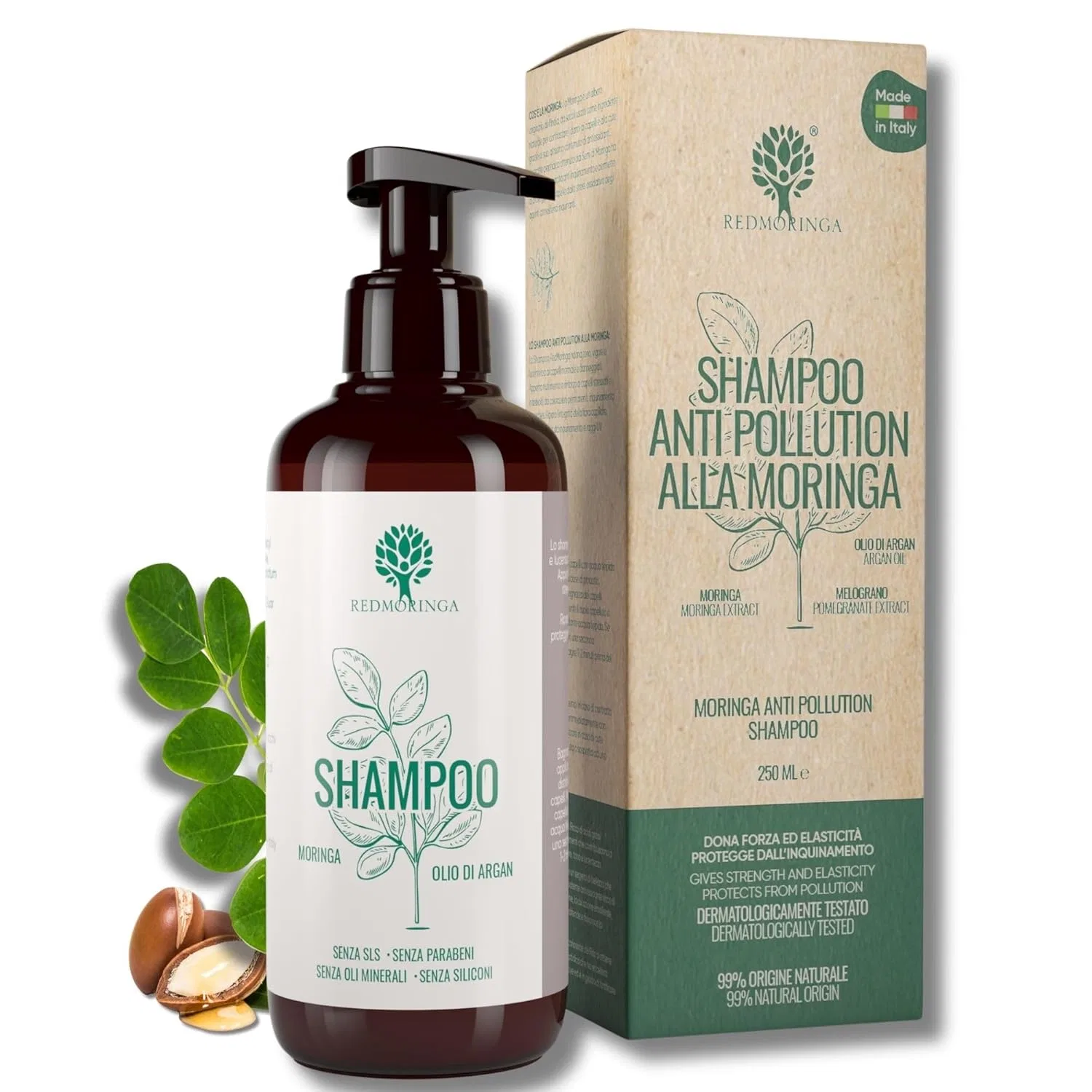 Шампунь RedMoringa Anti-Pollution с морингой и аргановым маслом Redmoringa, Fight Pollution
