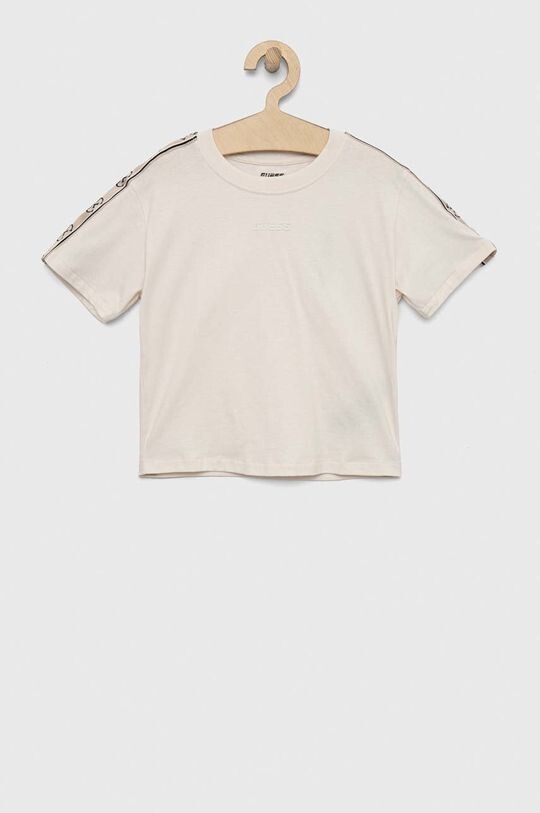 

Хлопковая футболка для детей Guess, бежевый
