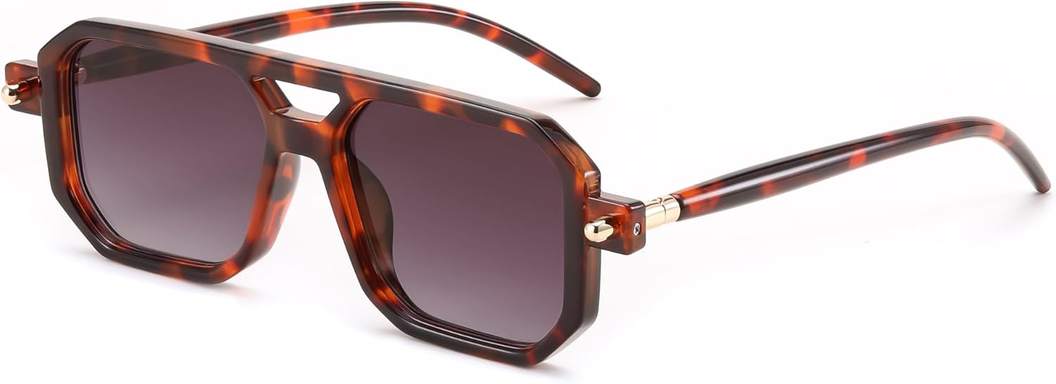 

Винтажные квадратные солнцезащитные очки-авиаторы FEISEDY 70-х годов, классическая ретро-стильная оправа, защита от ультрафиолета UV400, артикул B2622, 018 Brown Tortoise Frame & Gradient Grey Purple Lens