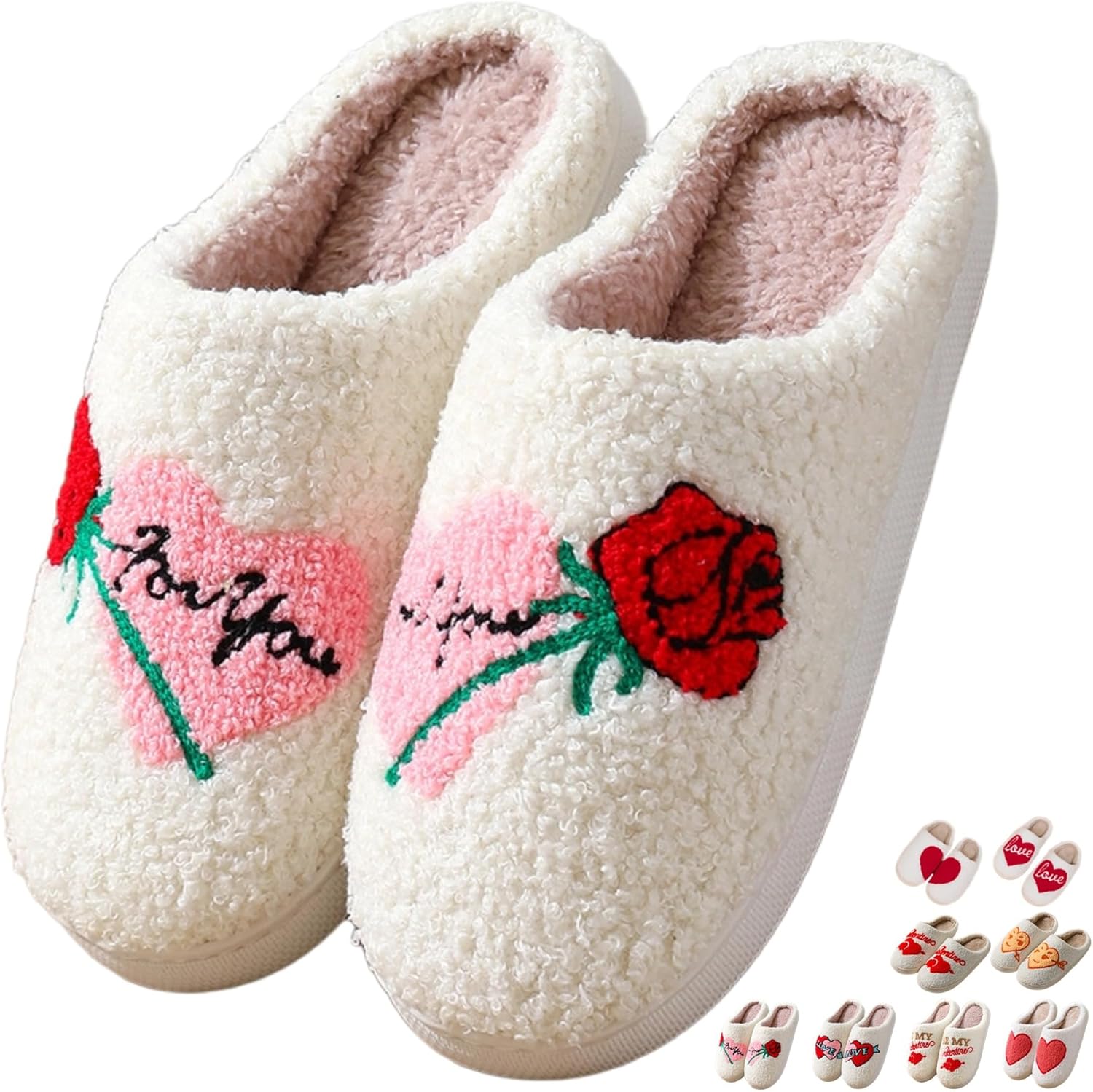 

Мягкие плюшевые тапочки, теплые тапочки, тапочки для пар, тапочки ко Дню святого Валентина, удобные тапочки для женщин и мужчин, домашние, мягкие, уютные, с нескользящей подошвой, тапочки для спальни, пушистые тапочки, подарок Iwhgrmp, Rose