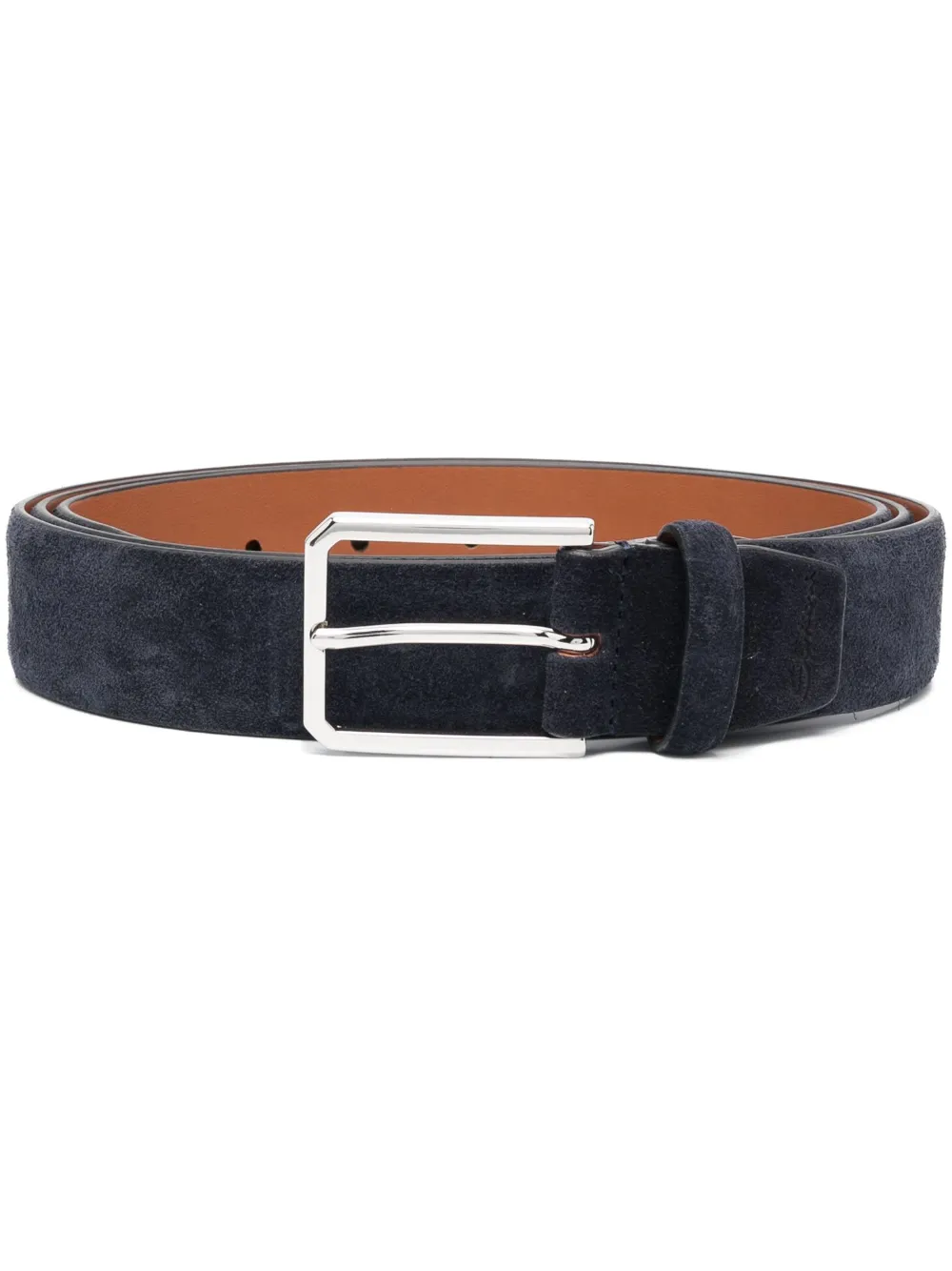 

Ремень с прямоугольной пряжкой Santoni, синий