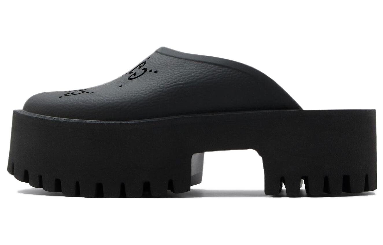 Сандалии GUCCI Perforated GG Platform Mules