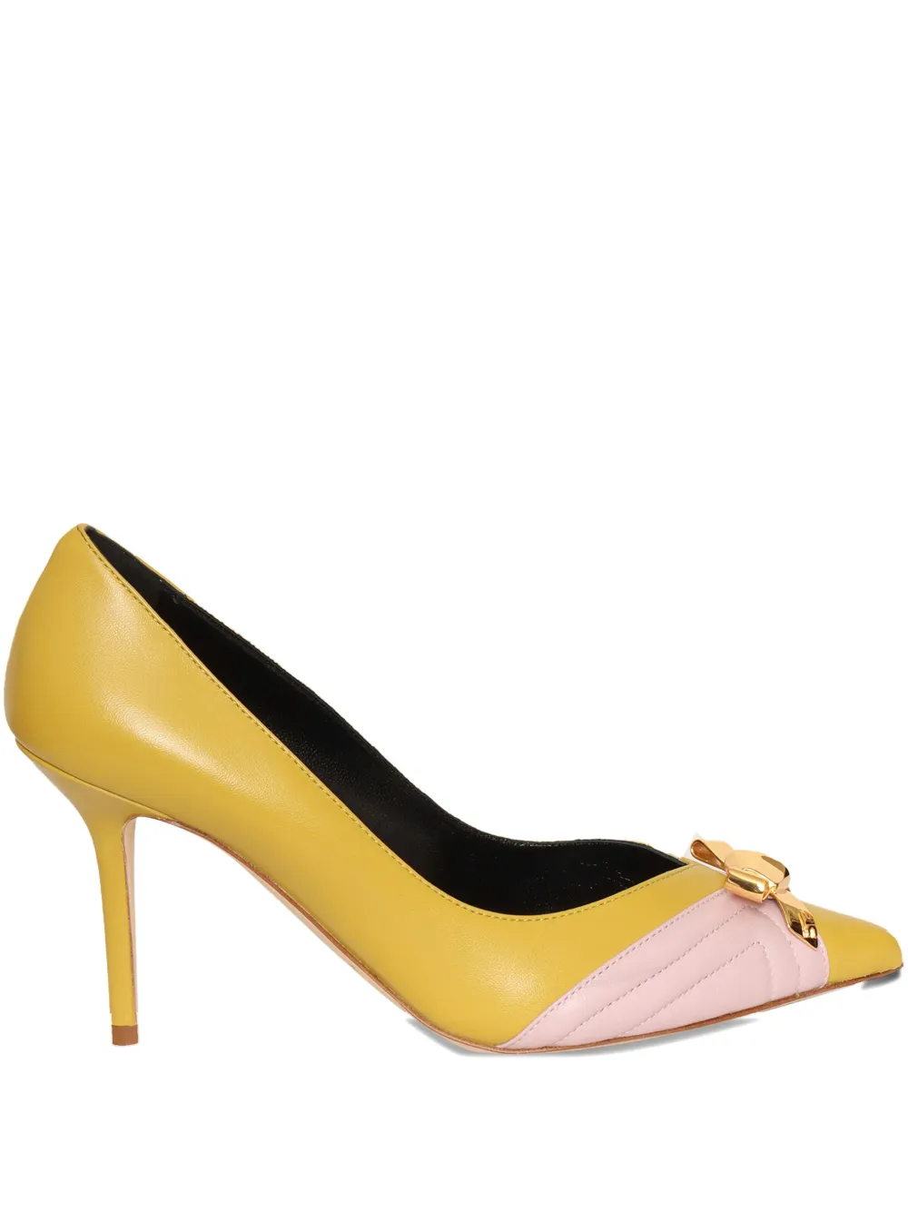 Кожаные туфли с бантом Elisabetta Franchi, желтый