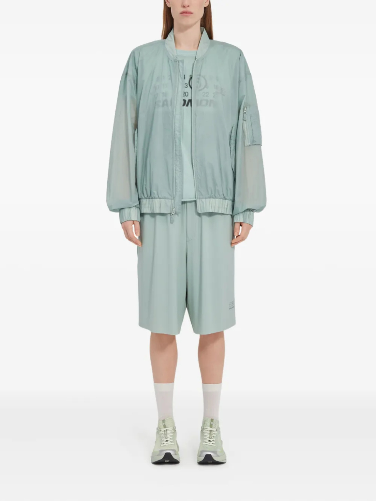 Бомбер с принтом из коллаборации с Salomon MM6 Maison Margiela X Salomon, синий — фото 2