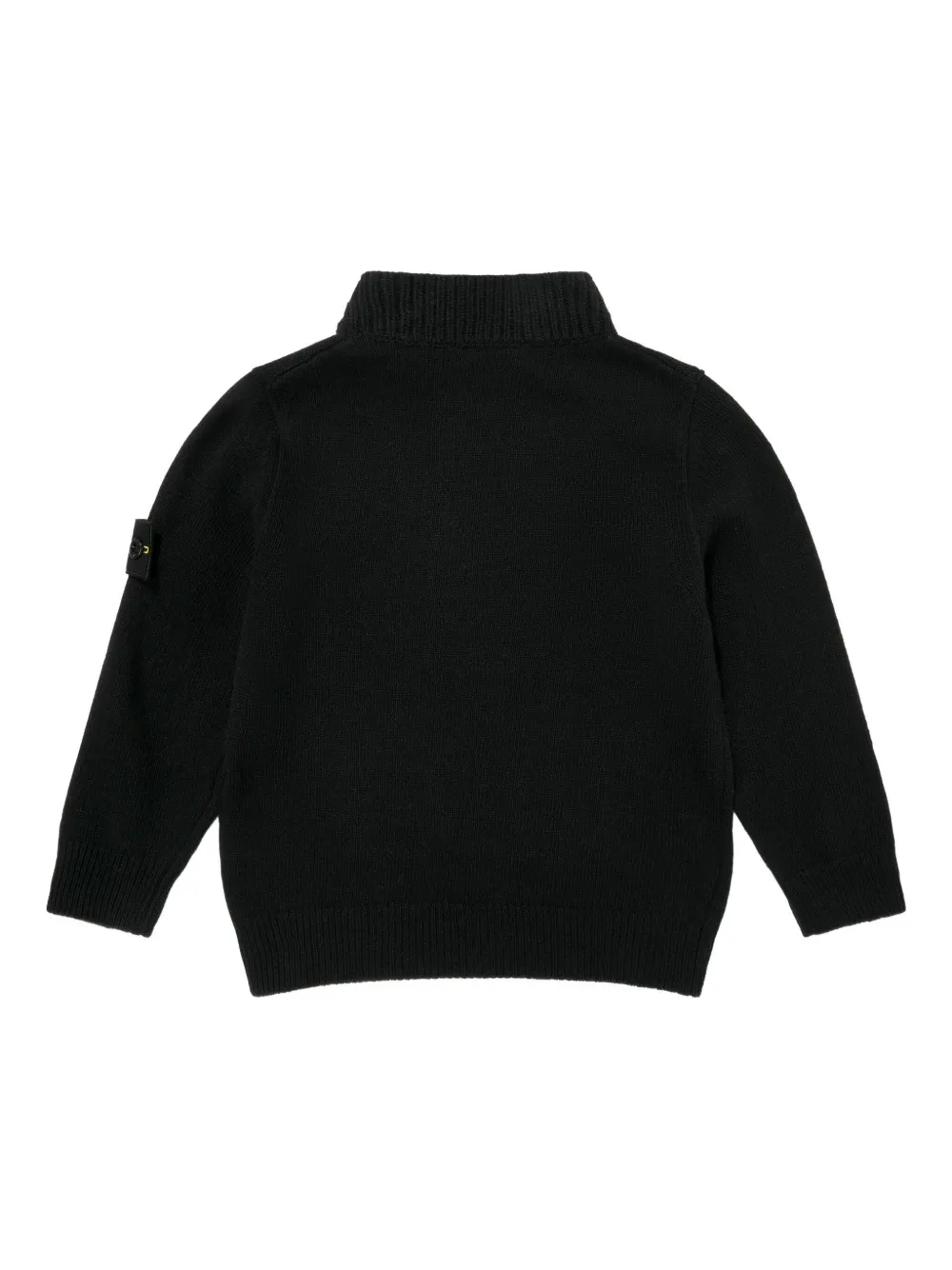 Джемпер с застежкой-молнией и логотипом Stone Island Junior, черный — фото 2
