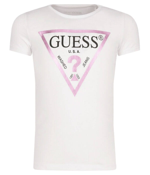 

Футболка детская Guess с фирменным принтом, белый