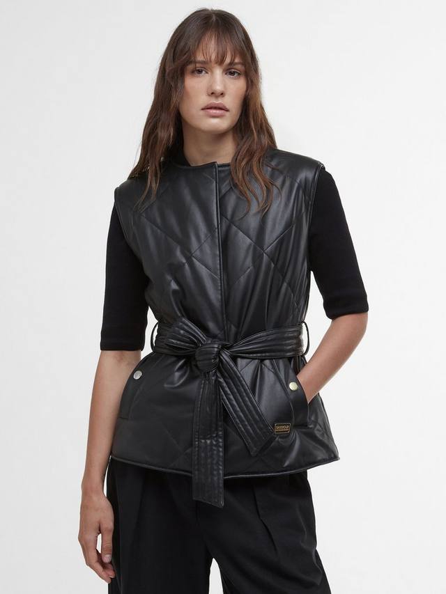 

Стеганый жилет из искусственной кожи rosa Barbour, черный