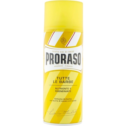 

Питательная и восстанавливающая пена для бритья Yellow All Beard, 400 мл, Proraso