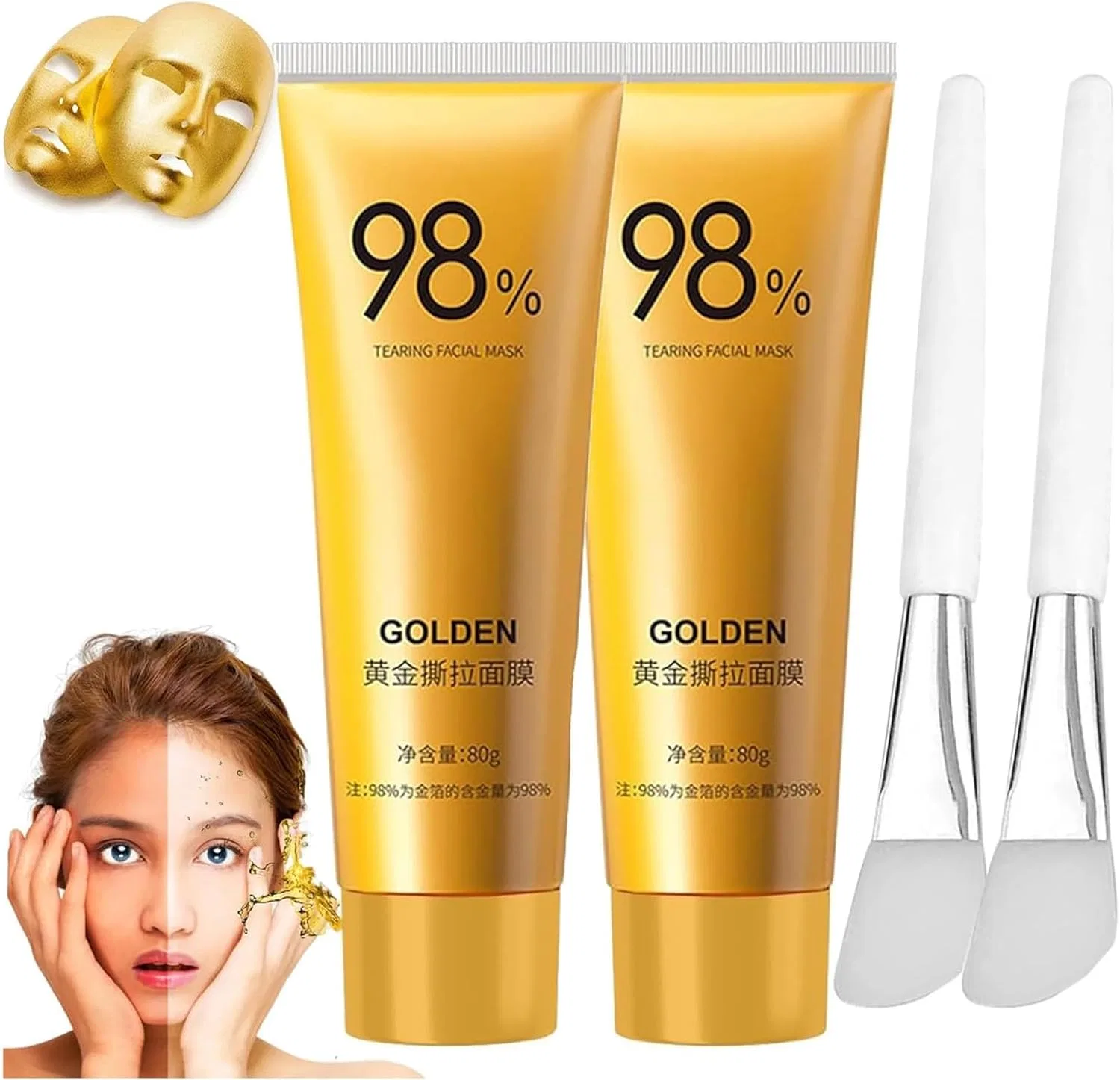 Маска для лица — С золотом 24K, 80 г
