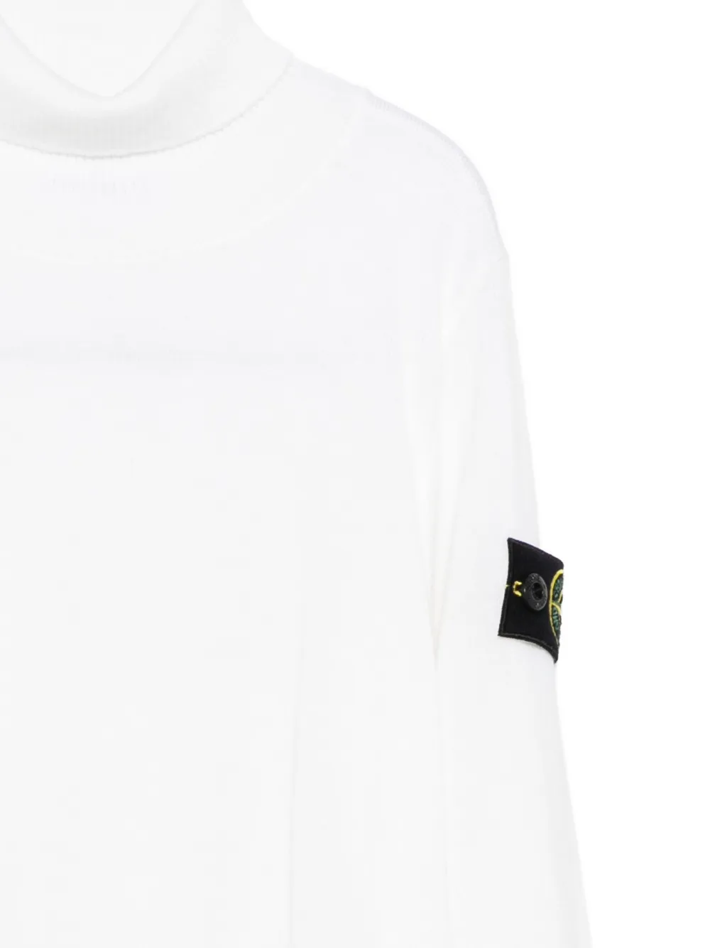 Свитер с высоким воротом и нашивкой-логотипом Stone Island Junior, белый — фото 3