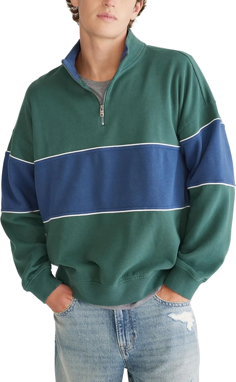 

Aeropostale мужская флисовая толстовка с цветными блоками и молнией на четверть