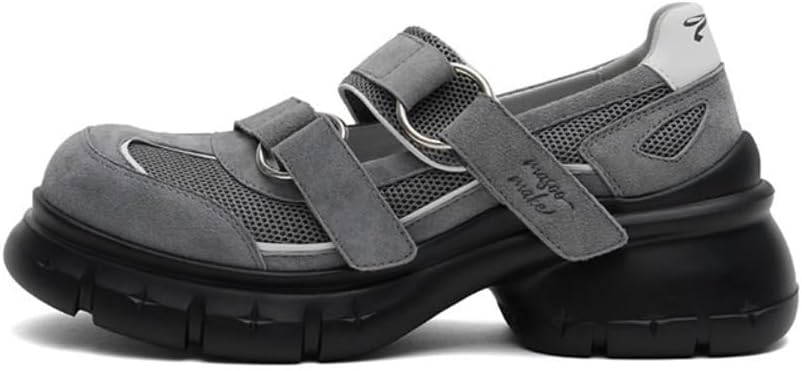 

Кроссовки Mary Janes Sneakerina Балетные кроссовки для женщин Теннисная обувь Плоские сандалии Повседневная удобная милая кавайная элегантная модная стильная обувь Подарки Спорт Весна Лето Осень На улице Lokolucx, темно-серый