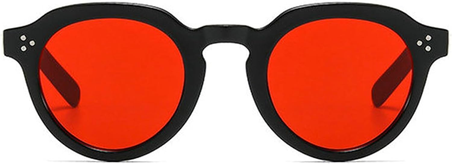 

Солнцезащитные очки Helena Retro Round для женщин и мужчин, классические дизайнерские винтажные солнцезащитные очки с заклепками, черные, для активного отдыха, с защитой от УФ-излучения UV400, C5