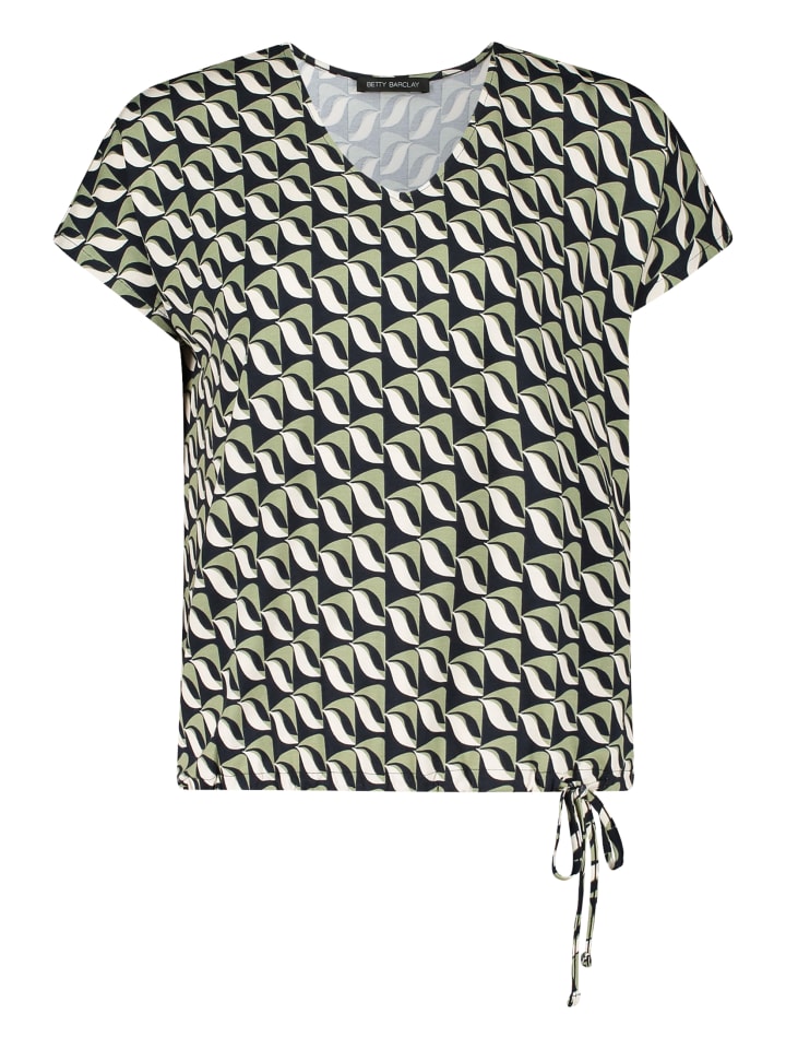 

Футболка с V-образным вырезом и принтом темно-синего/зеленого цвета Betty Barclay, Зеленый, Футболка с V-образным вырезом и принтом темно-синего/зеленого цвета Betty Barclay