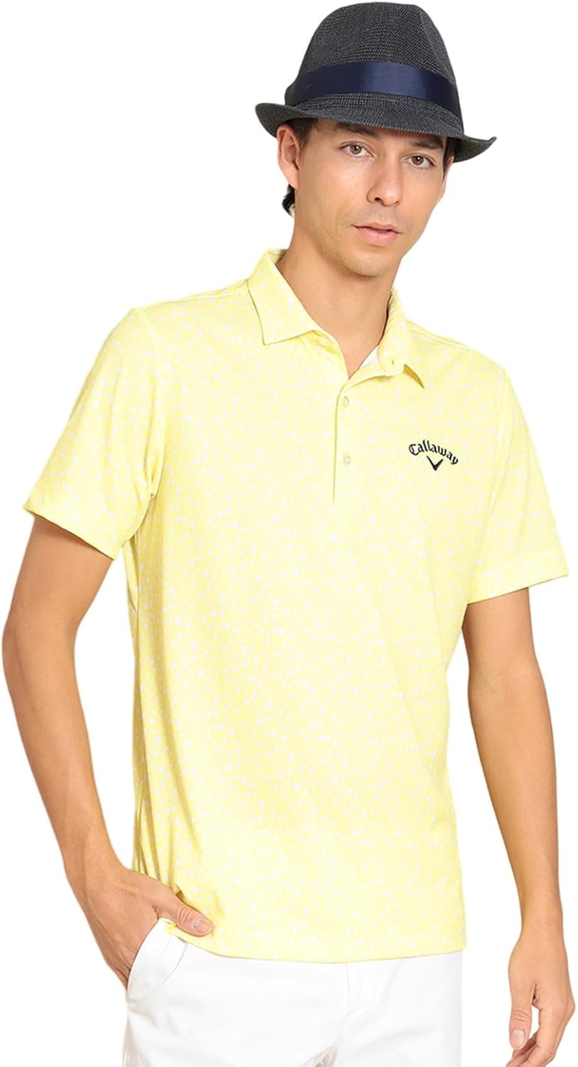 

Мужская поло-рубашка Callaway C24134124 с коротким рукавом (цветочный принт, влагоотводящая, быстросохнущая), для гольфа, желтый