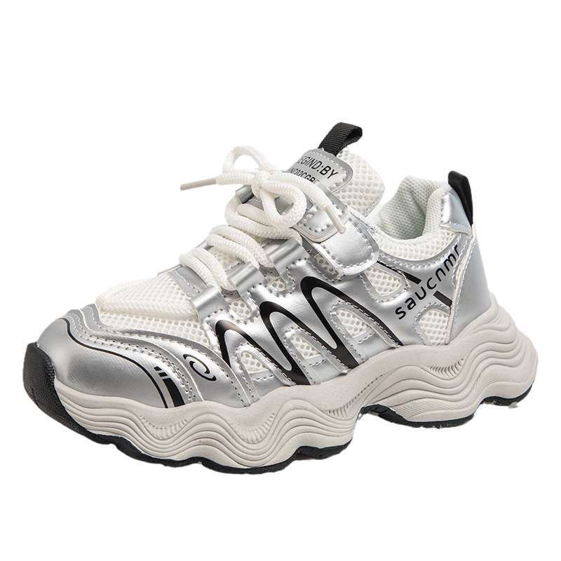 

Легкие амортизирующие низкие кроссовки для активного отдыха для детей FIRS Kids, серебряный