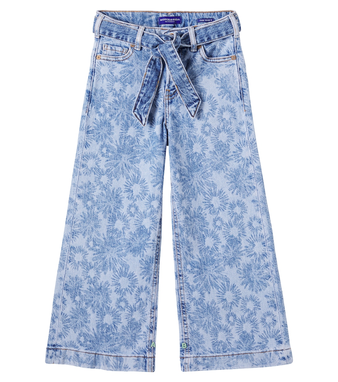 

Джинсы Wave с цветочным принтом и поясом Scotch & Soda Kids, Medium Blue
