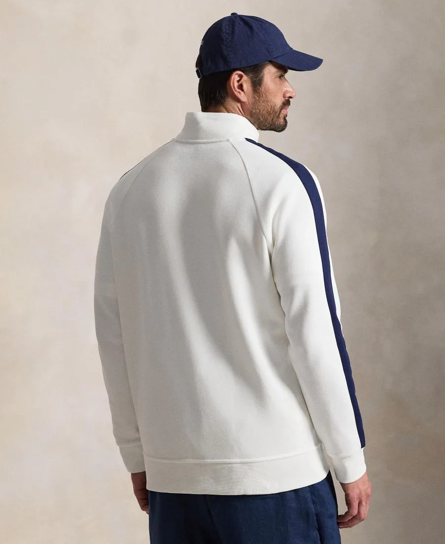 Мужская спортивная куртка из двойной вязки больших размеров Polo Ralph Lauren, белый — фото 4
