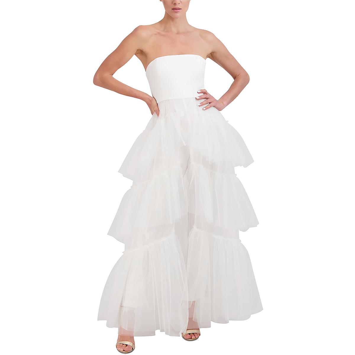 

Женский комбинезон без бретелек с оборками BCBGMAXAZRIA, цвет gardenia
