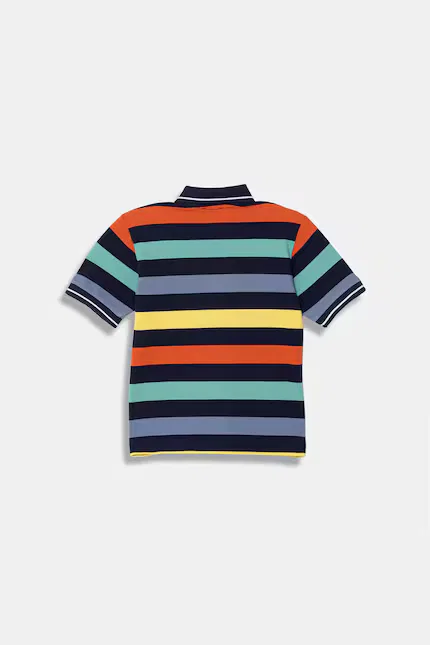 Поло хлопковое детское United Colors of Benetton, мультиколор — фото 2