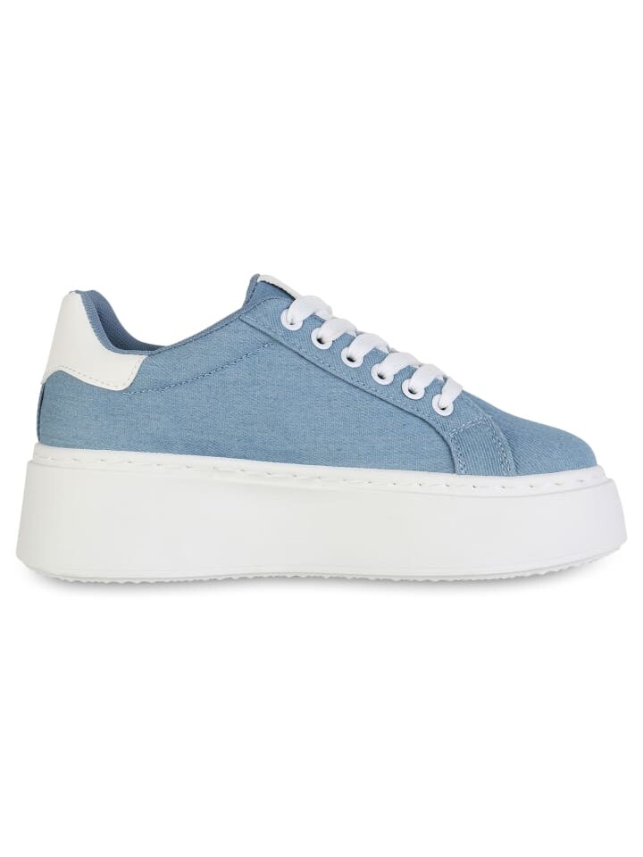 Низкие кроссовки VAN HILL Plateau Selah, цвет hellblau denim — фото 3