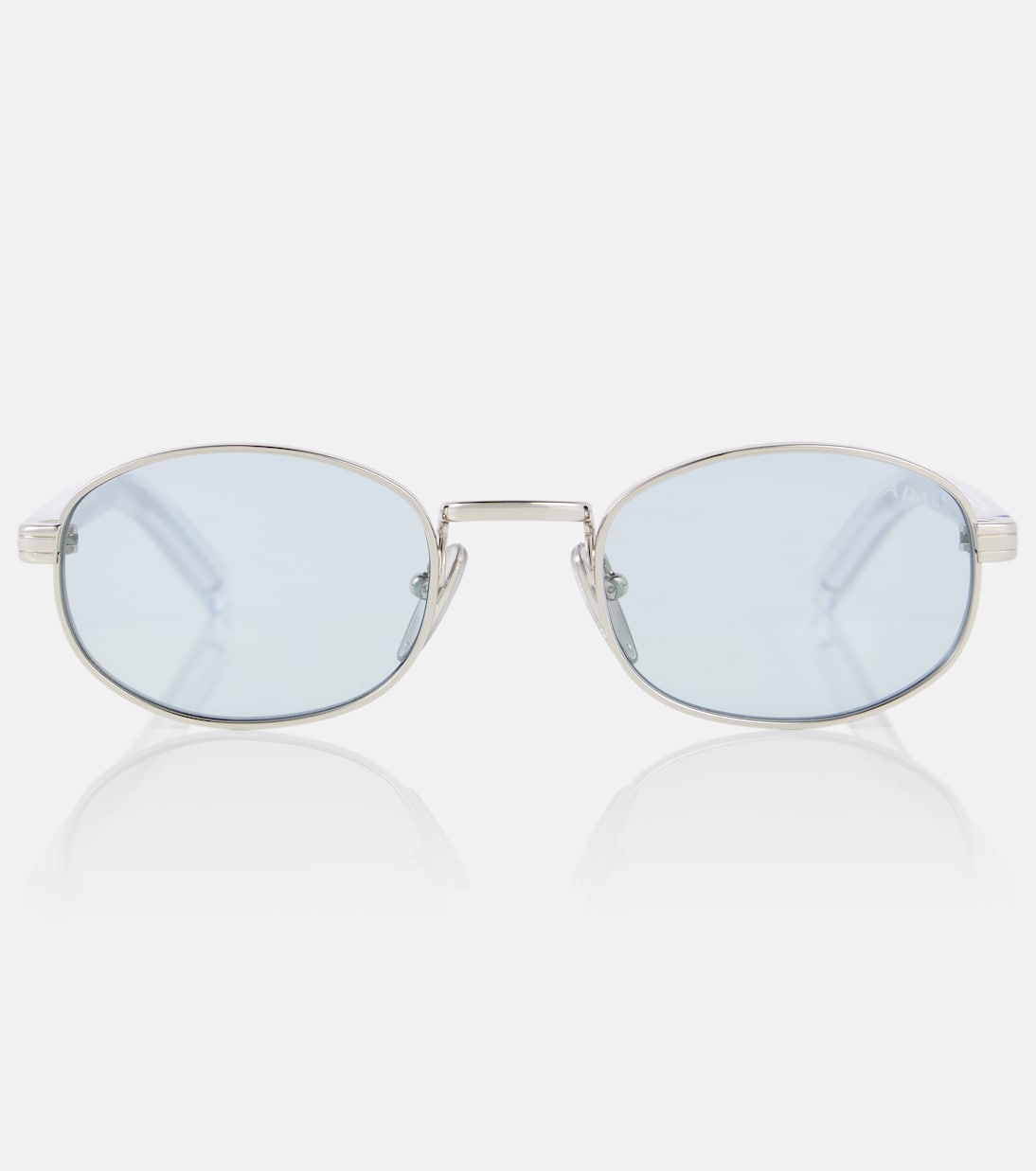 

Овальные солнцезащитные очки Prada, Silver/Blue