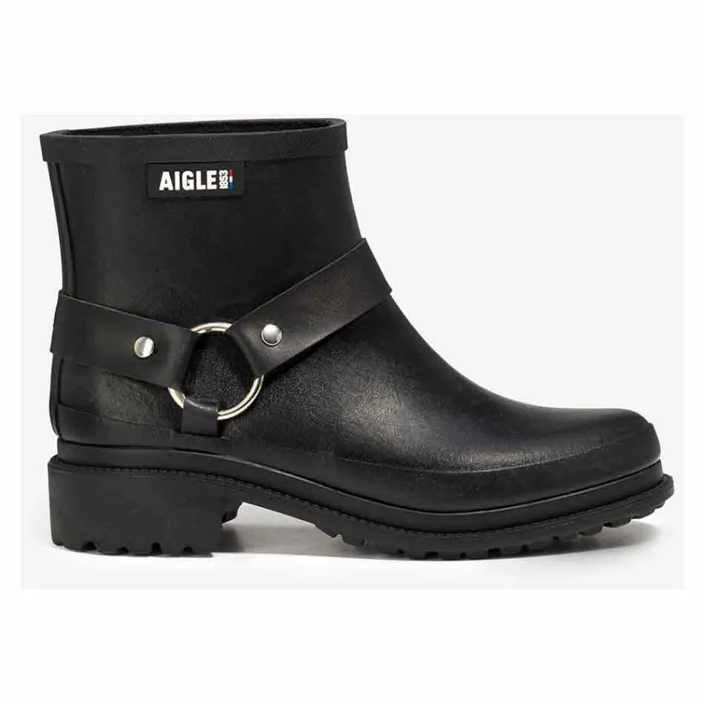 Женские ботинки Aigle резиновые на каблуке, черный — фото 3