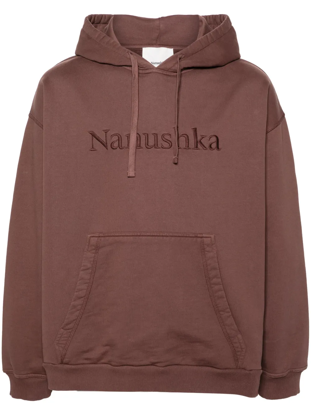 

Худи с вышитым логотипом Nanushka, коричневый