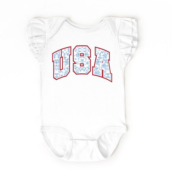 

Боди с рукавами-фонариками Usa blue willow The Juniper Shop, White