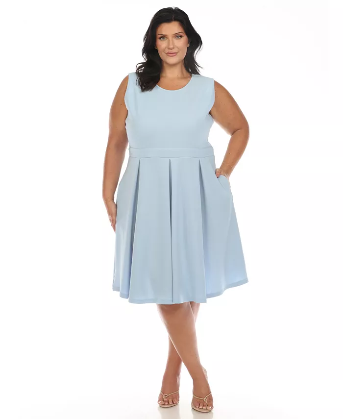 

Платье Plus Size Fit and Flare White Mark, синий
