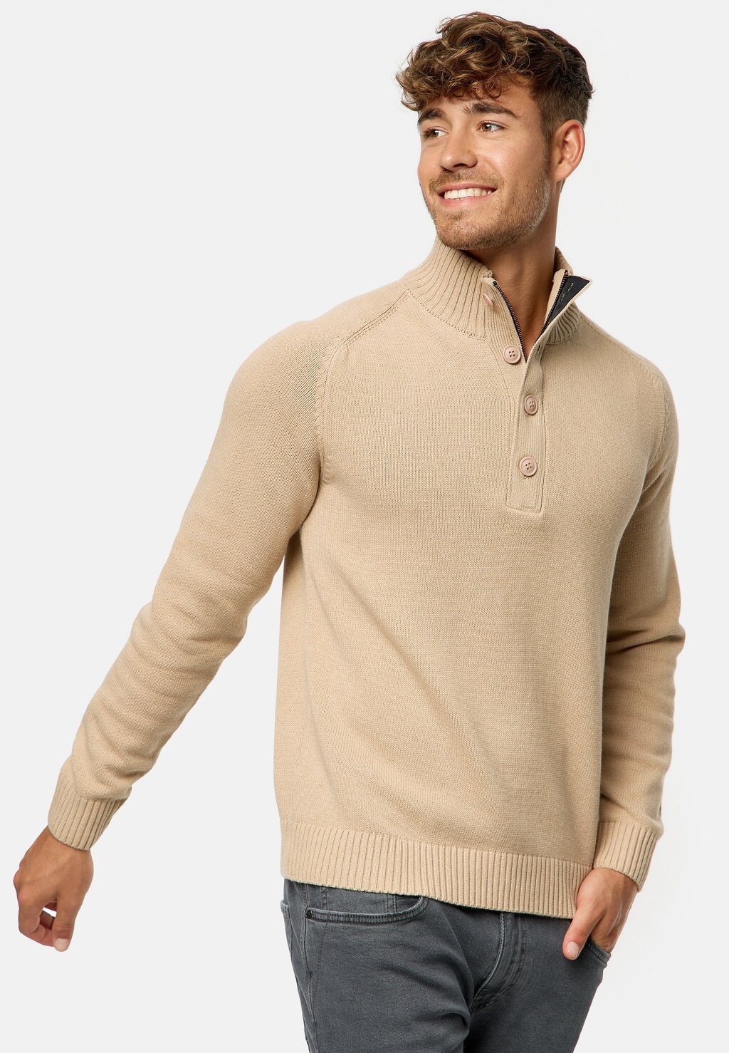 

Вязаный свитер INISALU INDICODE JEANS, цвет irish cream