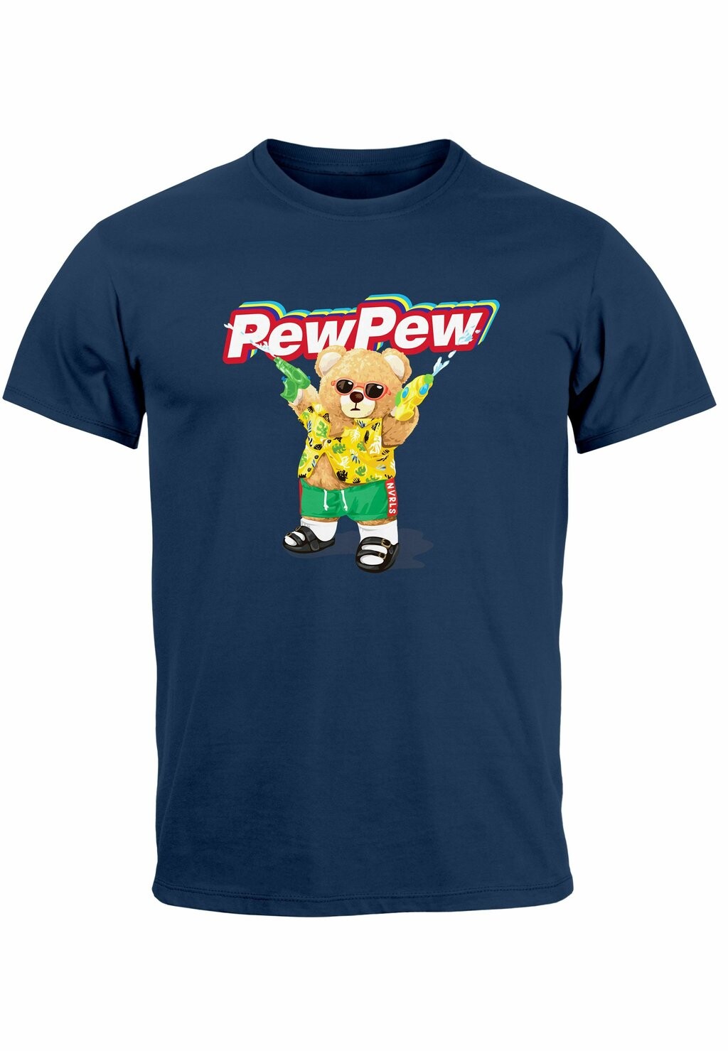 

Футболка с принтом PEW PEW BÄR SOMMER MOTIV LUST Neverless, темно-синий