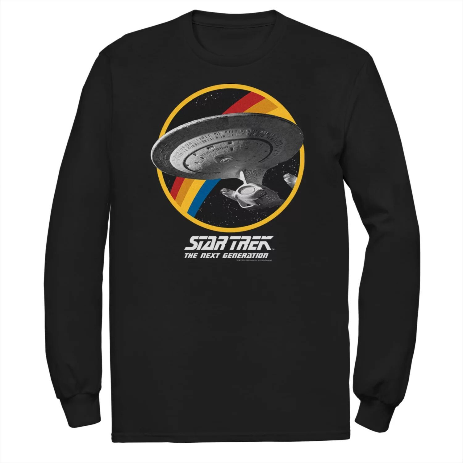 

Мужская футболка Star Trek Next Generation Rainbow Ship Badge Licensed Character