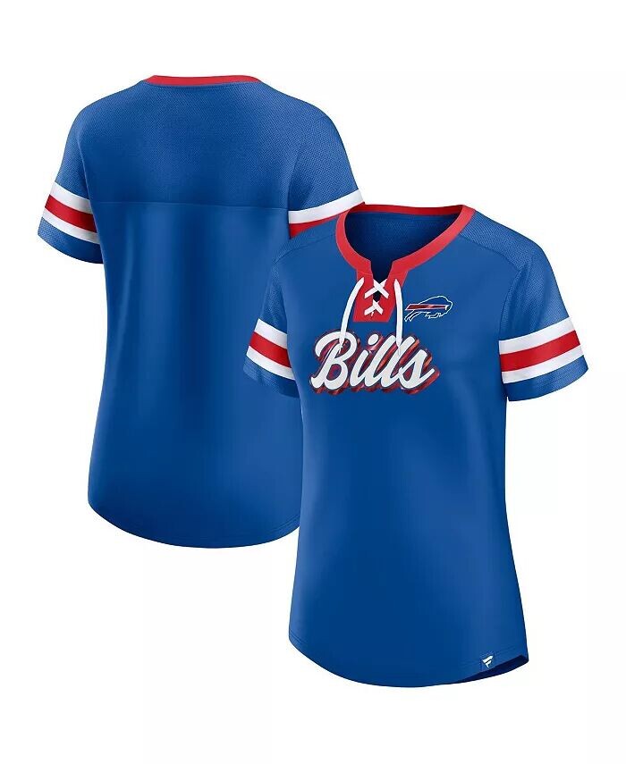

Женская футболка Royal Buffalo Bills Original State на шнуровке Fanatics