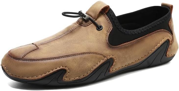 

Мужские кожаные повседневные туфли Удобные модные кроссовки Лоферы Легкие офисные ходовые и водительские туфли для мужчин Hhhchpm, хаки