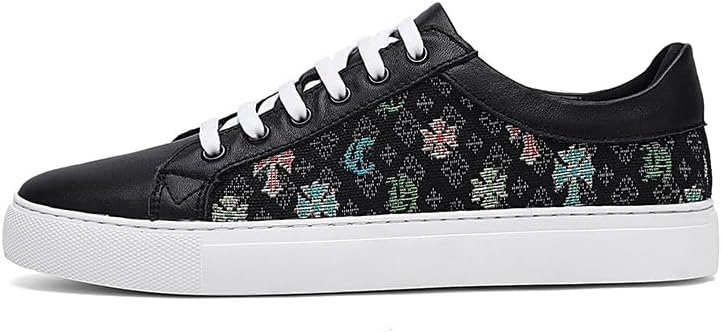 

Мужские модные кроссовки из натуральной кожи, обувь из канвы, подходящие для ходьбы, скейтбординга и повседневного ношения Meixi Mobile, черный