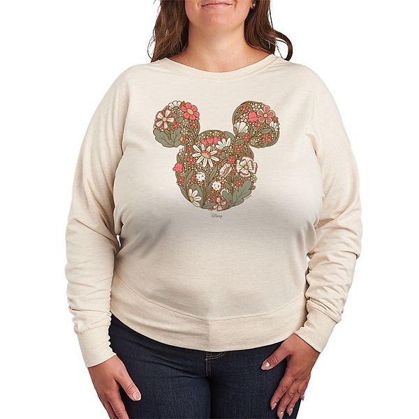 

Футболка с длинным рукавом Mickey Head Floral French Terry plus size Disney