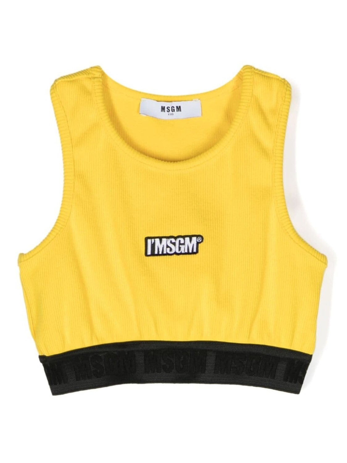 

MSGM Kids укороченный топ в рубчик, желтый